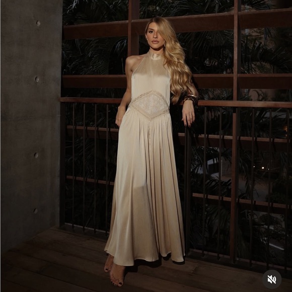 Zara Dresses & Skirts - 🆕(NWT) ZARA **VIRAL** Embroidered & Sequin Satin Midi/Maxi Dress. Size MEDIUM